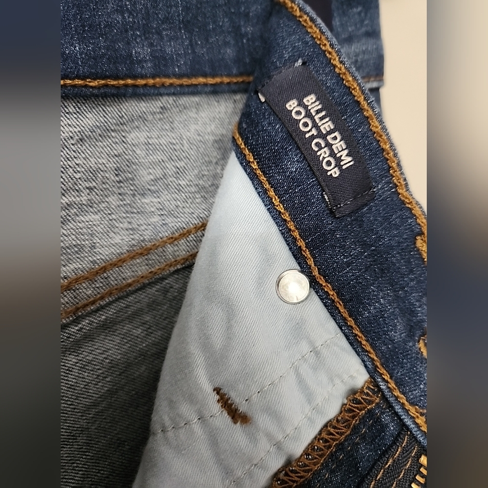 J. Crew Jeans Womens 27 Billie Demi Boot Crop High Rise Stretch Fringe Hem Denim - Picture 14 of 16